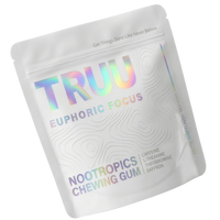 TRUU Nootropics Chewing Gum pouch — front, tilted