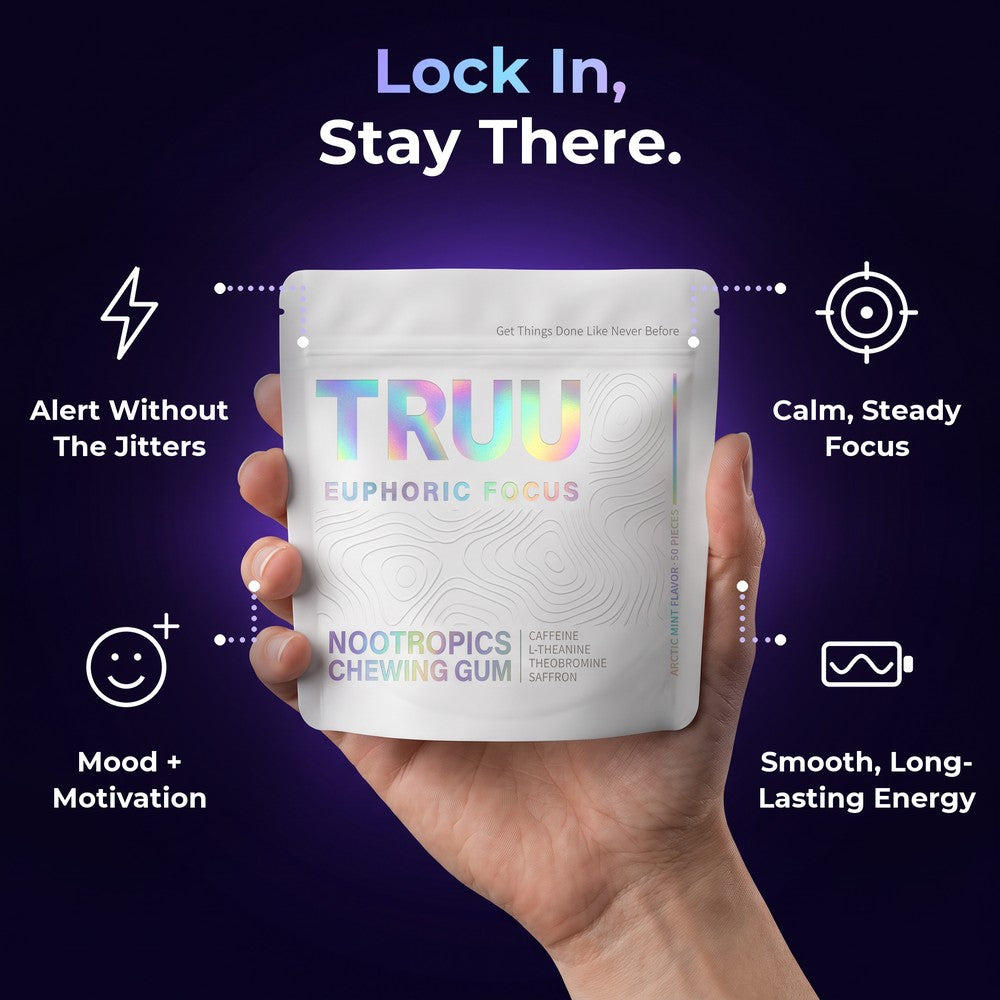 Lock in, stay there — alert without the jitters, calm steady focus, mood + motivation, smooth long-lasting energy